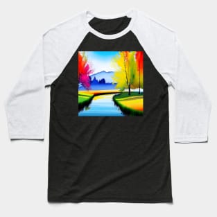 Watercolor landscape Baseball T-Shirt